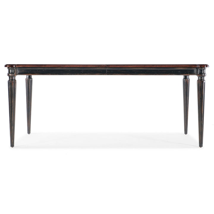Charleston - Rectangle Leg Dining Table With 2-22" leaves - Dark Brown