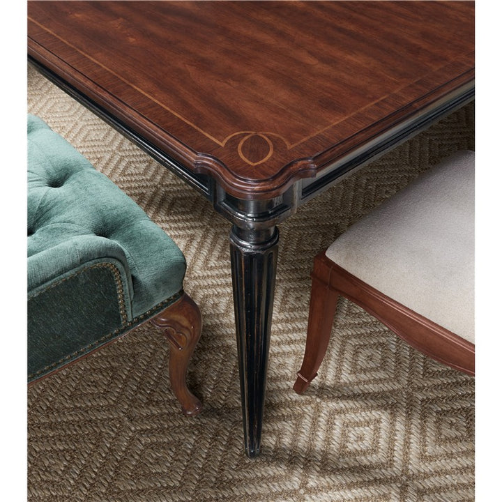 Charleston - Rectangle Leg Dining Table With 2-22" leaves - Dark Brown