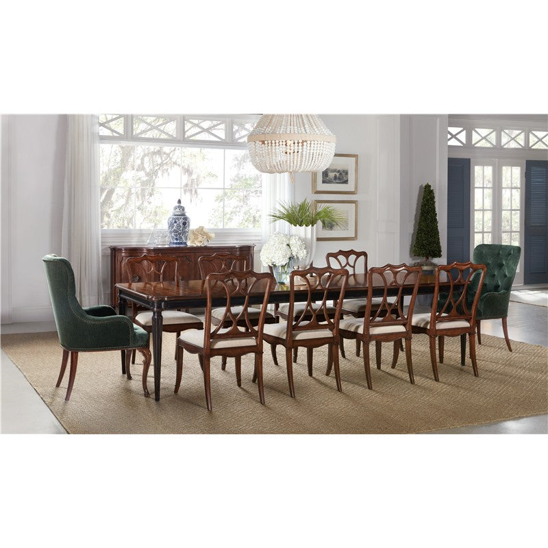 Charleston - Rectangle Leg Dining Table With 2-22" leaves - Dark Brown
