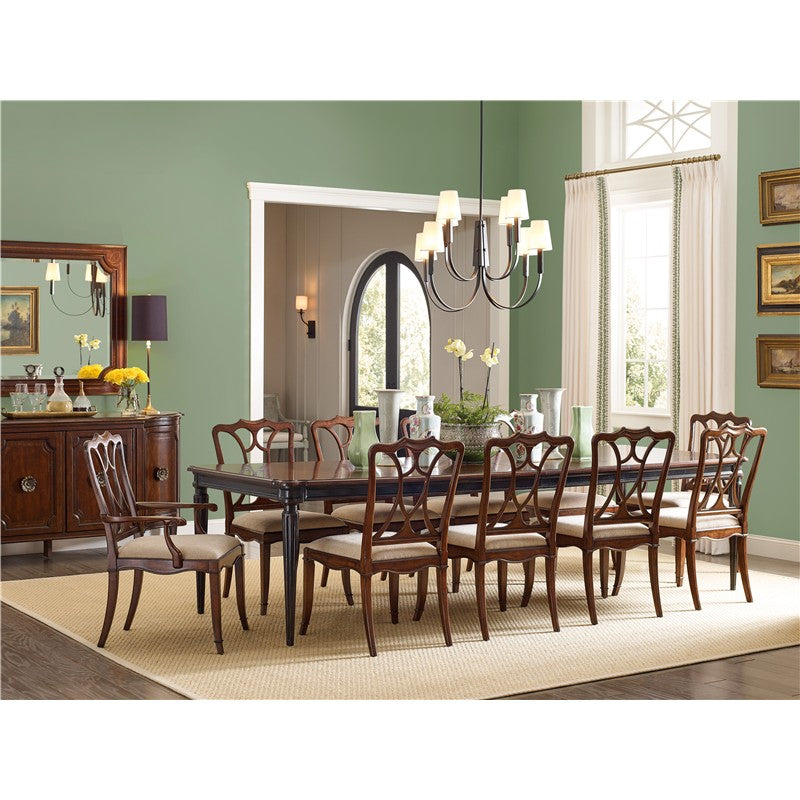 Charleston - Rectangle Leg Dining Table With 2-22" leaves - Dark Brown
