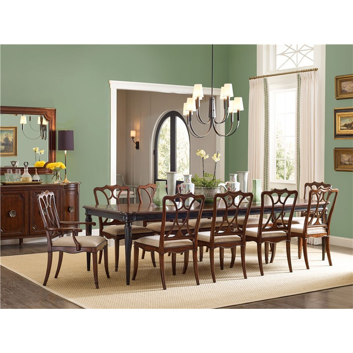 Charleston - Rectangle Leg Dining Table With 2-22" leaves - Dark Brown