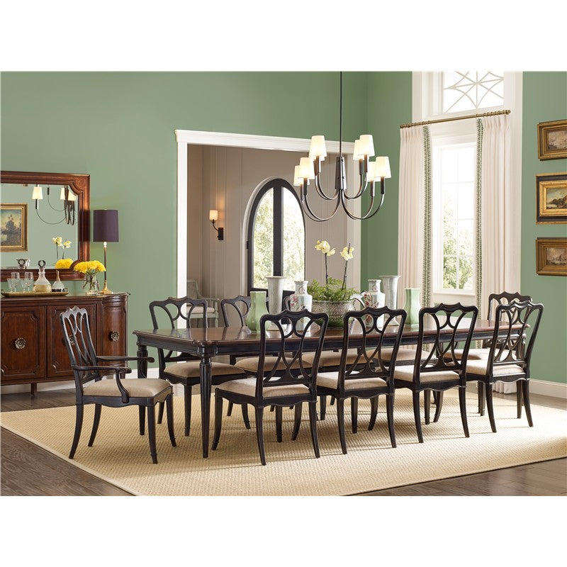 Charleston - Rectangle Leg Dining Table With 2-22" leaves - Dark Brown