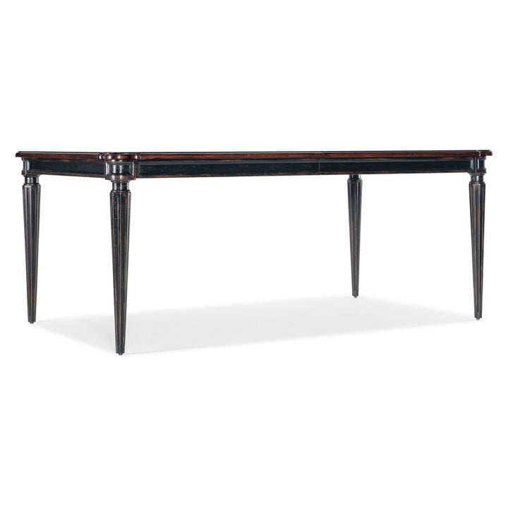 Charleston - Rectangle Leg Dining Table With 2-22" leaves - Dark Brown