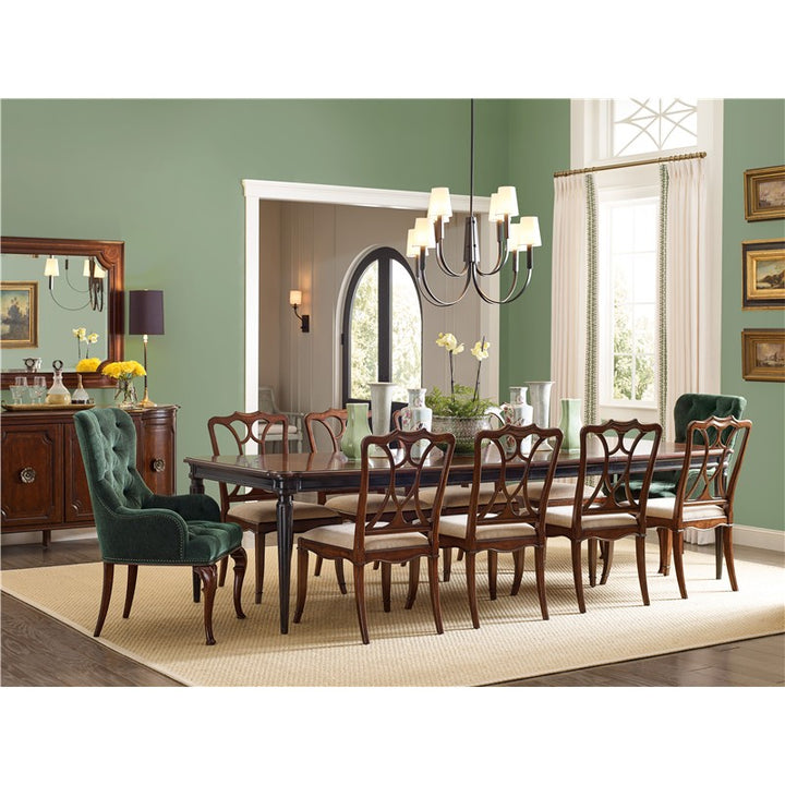 Charleston - Rectangle Leg Dining Table With 2-22" leaves - Dark Brown