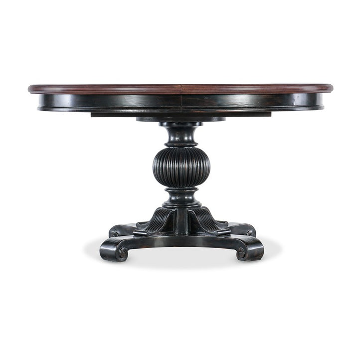 Charleston - Round Pedestal Dining Table With 1-20" leaf - Dark Brown
