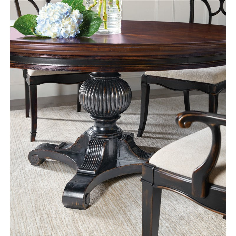 Charleston - Round Pedestal Dining Table With 1-20" leaf - Dark Brown