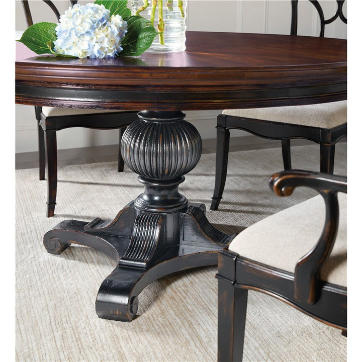 Charleston - Round Pedestal Dining Table With 1-20" leaf - Dark Brown
