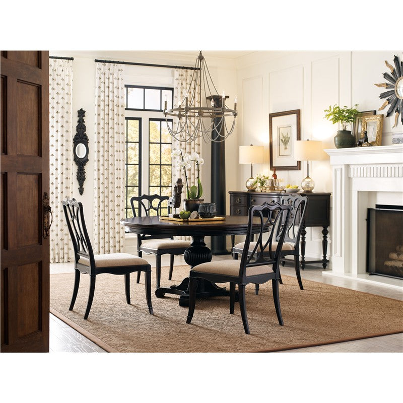 Charleston - Round Pedestal Dining Table With 1-20" leaf - Dark Brown