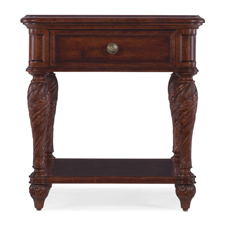 Charleston - One-Drawer End Table - Dark Brown