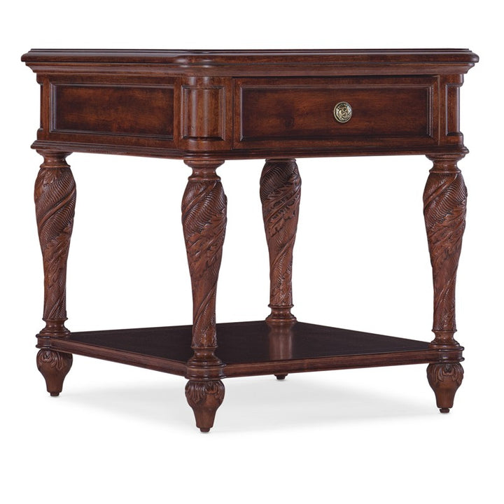 Charleston - One-Drawer End Table - Dark Brown