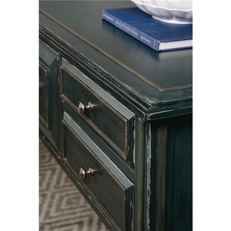 Charleston - Five-Drawer Console Table - Dark Green