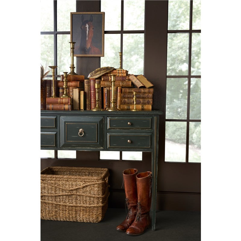 Charleston - Five-Drawer Console Table - Dark Green