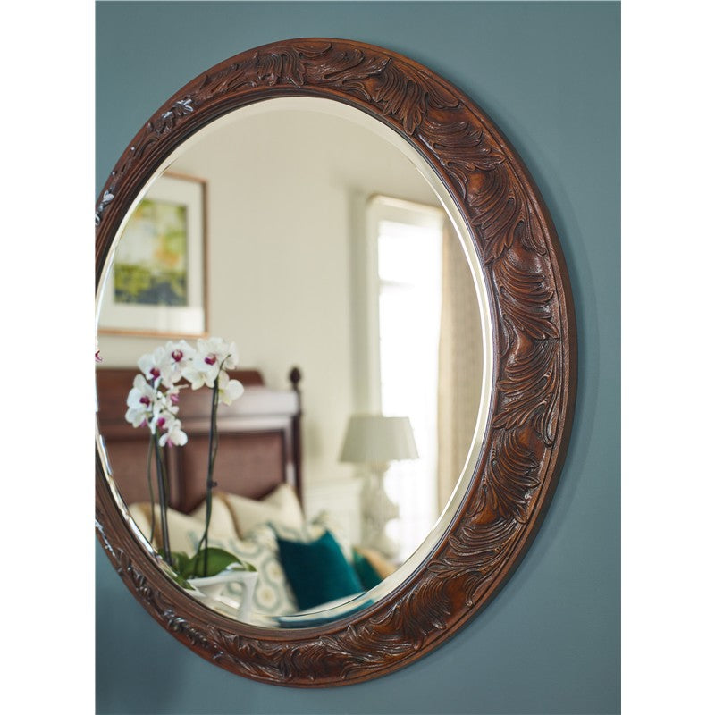 Charleston - Round Mirror - Dark Brown