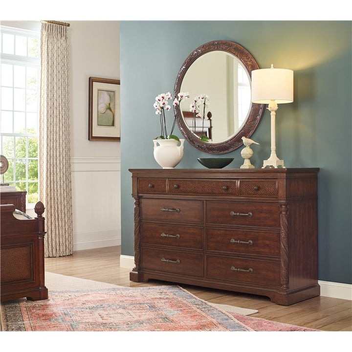 Charleston - Round Mirror - Dark Brown