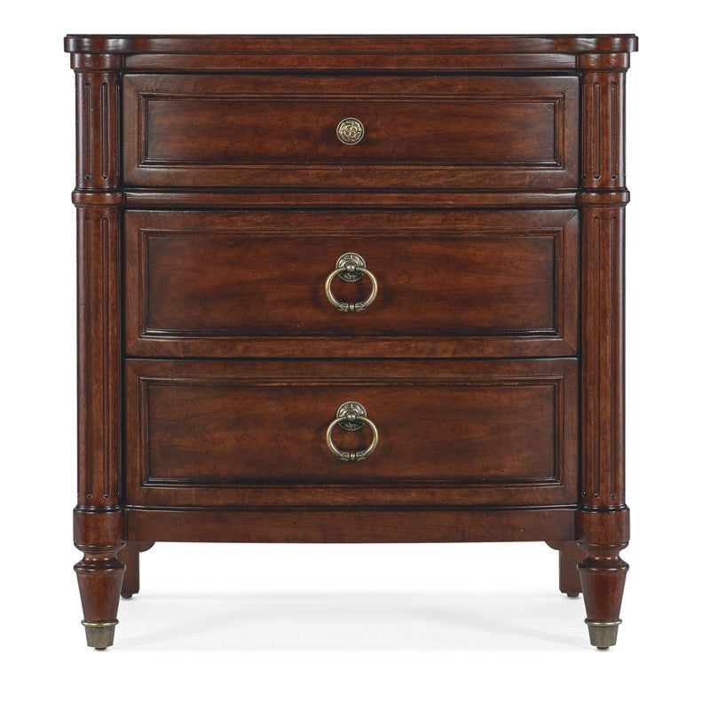 Charleston - Three-Drawer Nightstand - Dark Brown