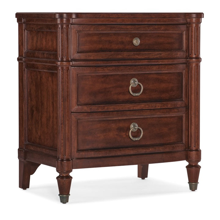 Charleston - Three-Drawer Nightstand - Dark Brown