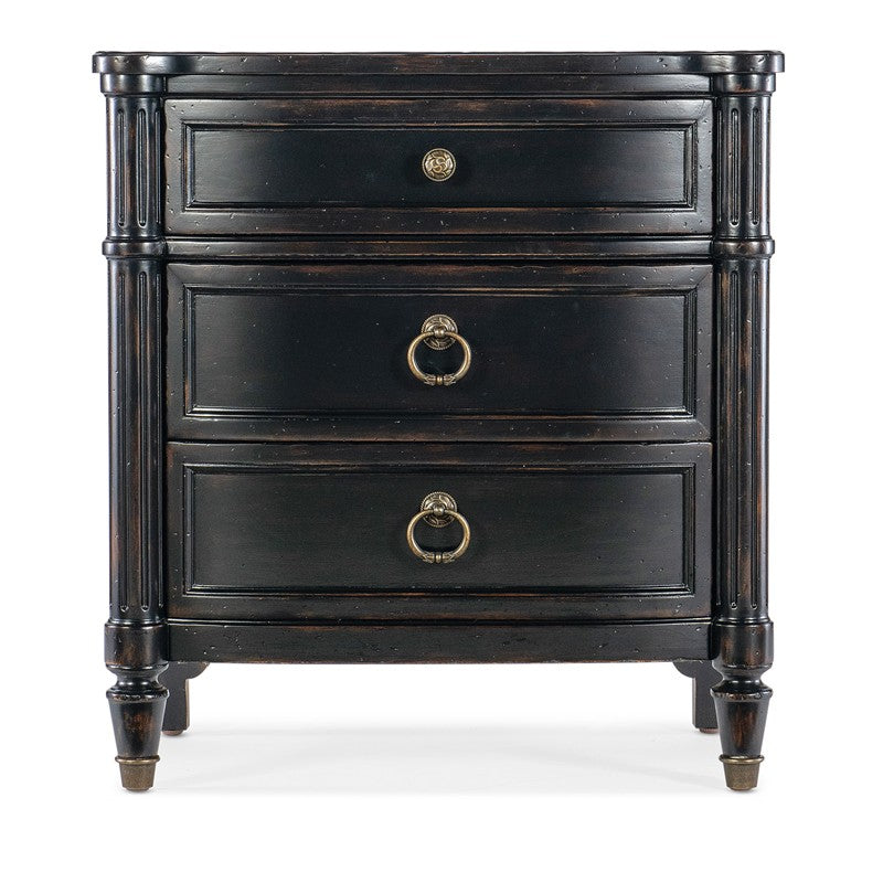 Charleston - Three-Drawer Nightstand - Black