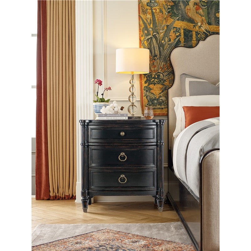 Charleston - Three-Drawer Nightstand - Black