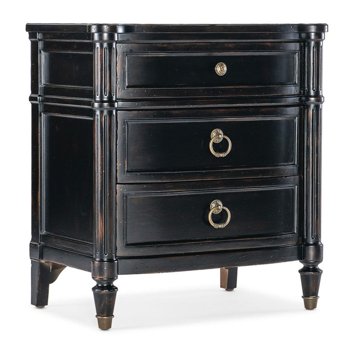 Charleston - Three-Drawer Nightstand - Black