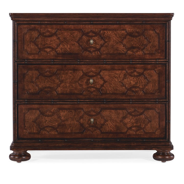 Charleston - Three-Drawer Wood Nightstand - Dark Brown