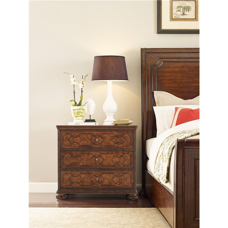 Charleston - Three-Drawer Wood Nightstand - Dark Brown