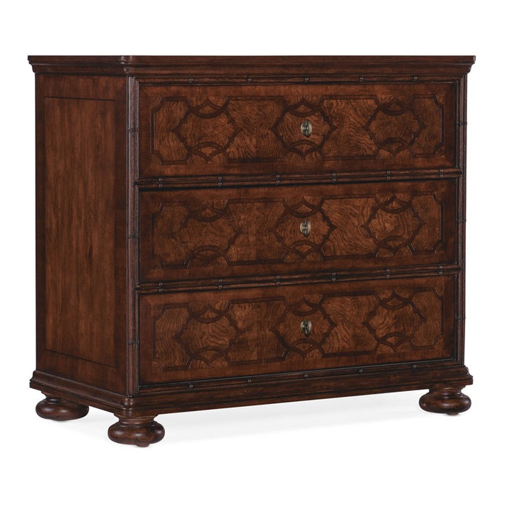 Charleston - Three-Drawer Wood Nightstand - Dark Brown