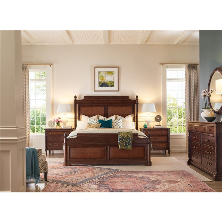 Nouveau Chic - California King Upholstered Bed - Dark Brown