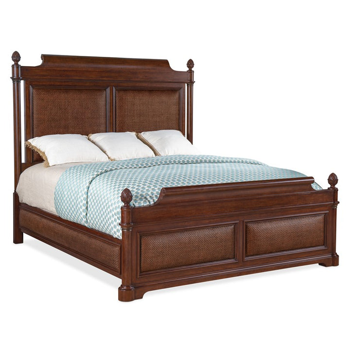 Charleston - King Panel Bed - Dark Brown