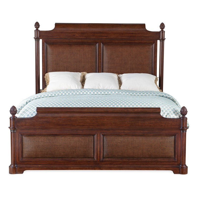 Charleston - King Panel Bed - Dark Brown