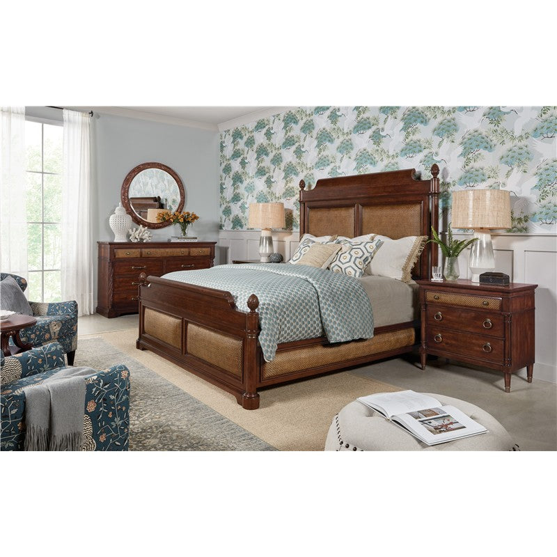 Charleston - King Panel Bed - Dark Brown