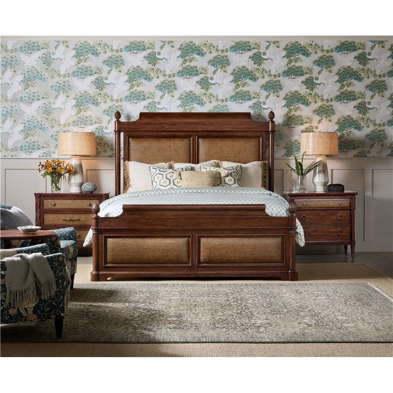Charleston - King Panel Bed - Dark Brown