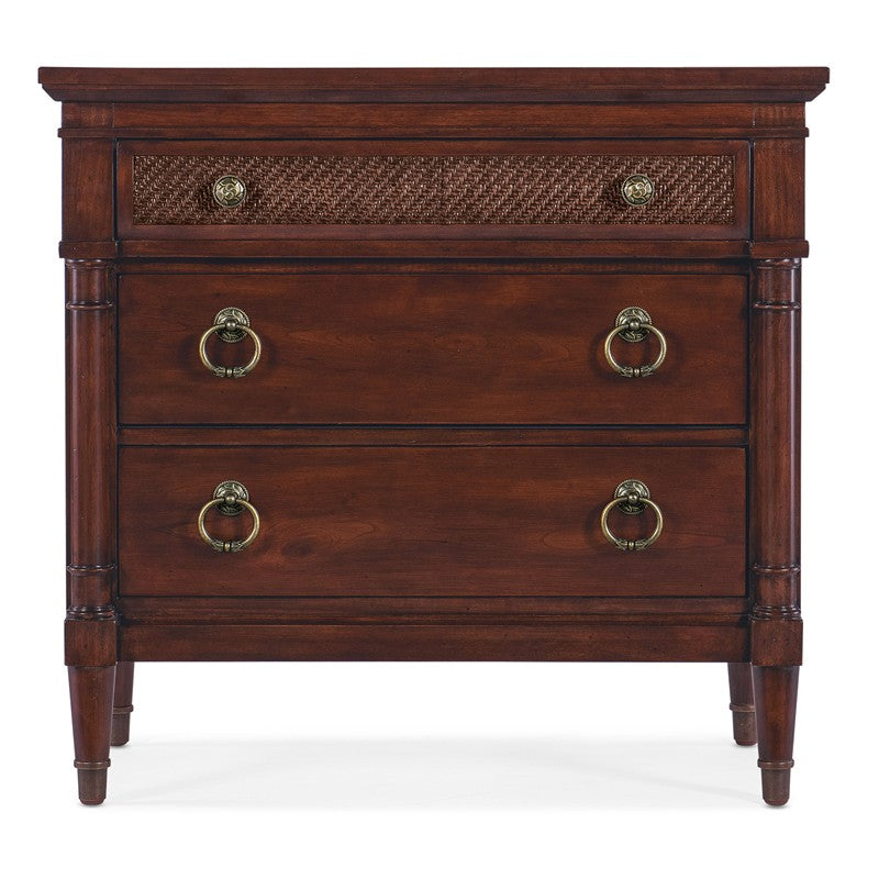 Charleston - Three-Drawer Metal Nightstand - Dark Brown