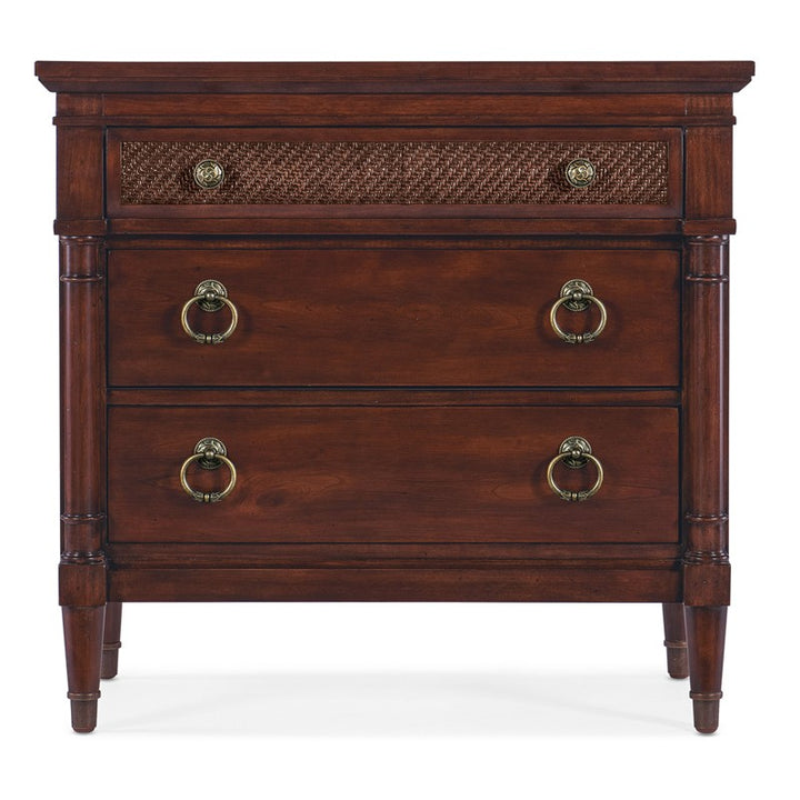 Charleston - Three-Drawer Metal Nightstand - Dark Brown