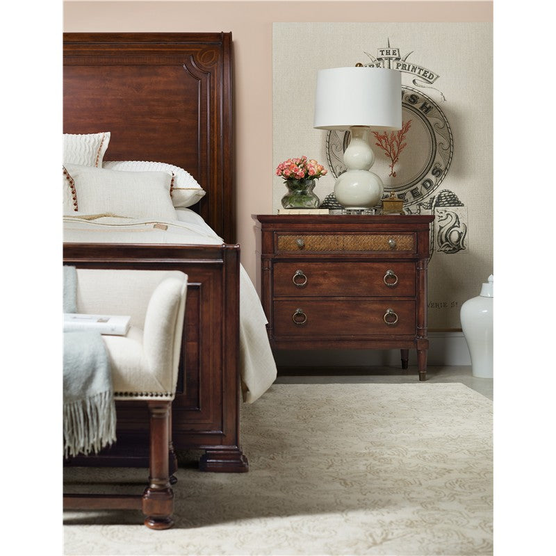 Charleston - Three-Drawer Metal Nightstand - Dark Brown