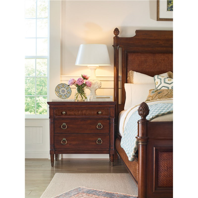 Charleston - Three-Drawer Metal Nightstand - Dark Brown