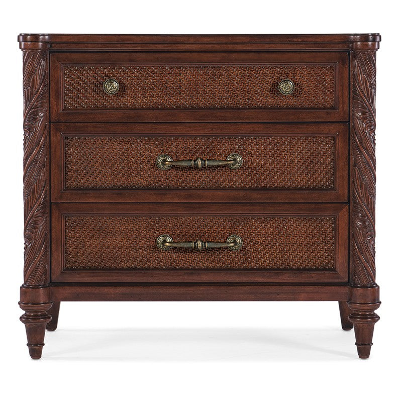 Charleston - Three-Drawer Traditional Nightstand - Dark Brown