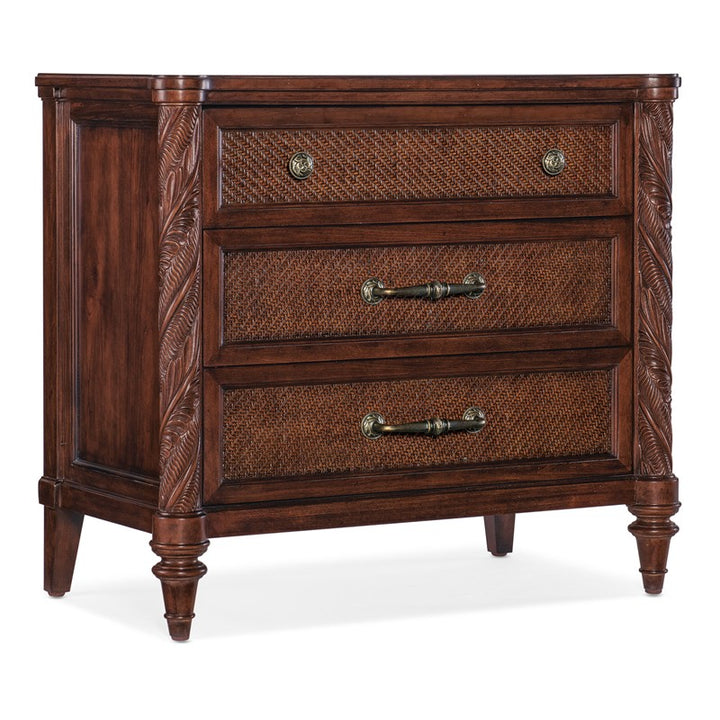 Charleston - Three-Drawer Traditional Nightstand - Dark Brown