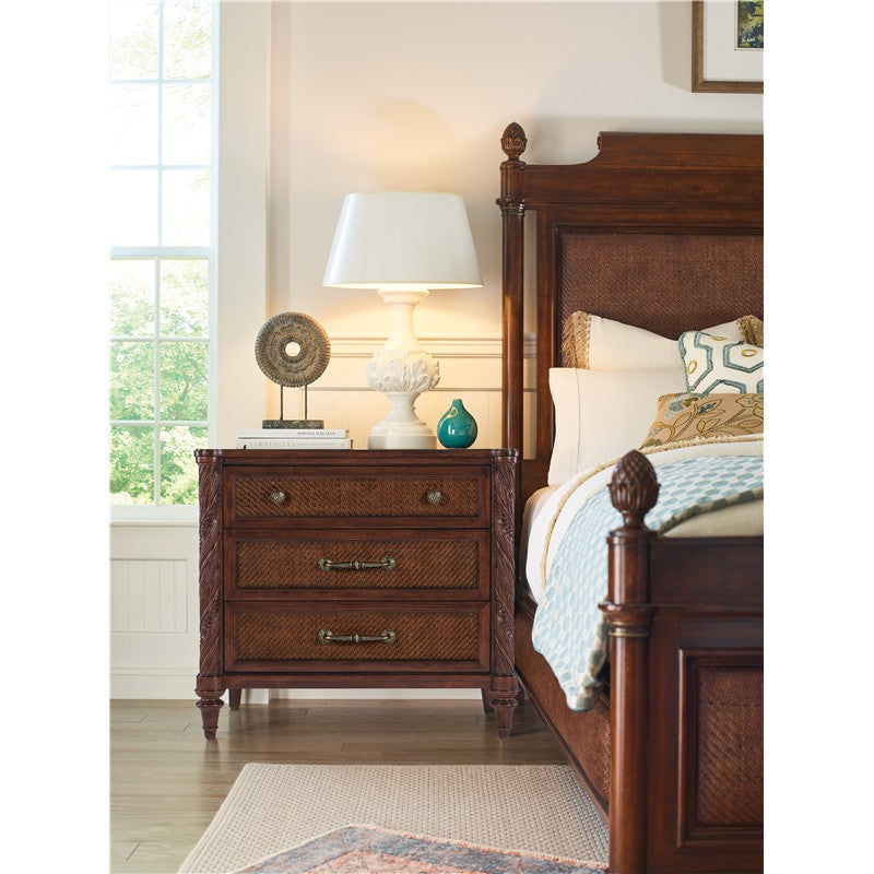 Charleston - Three-Drawer Traditional Nightstand - Dark Brown