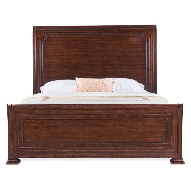 Charleston - California King Sleigh Bed - Dark Brown
