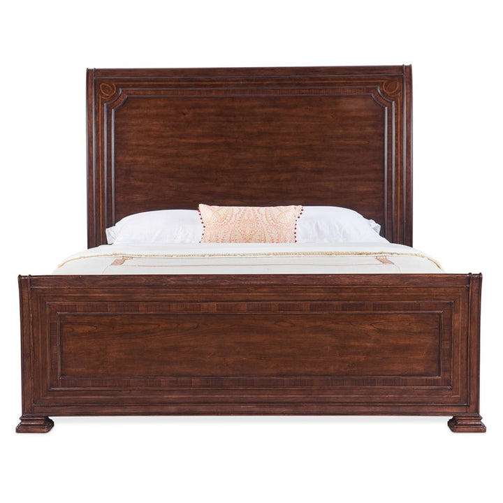 Charleston - King Sleigh Bed - Dark Brown