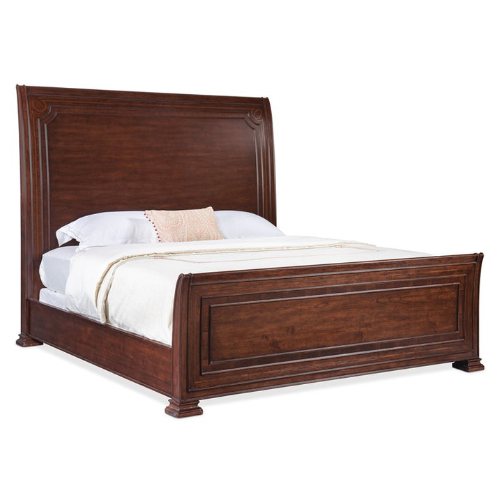 Charleston - King Sleigh Bed - Dark Brown