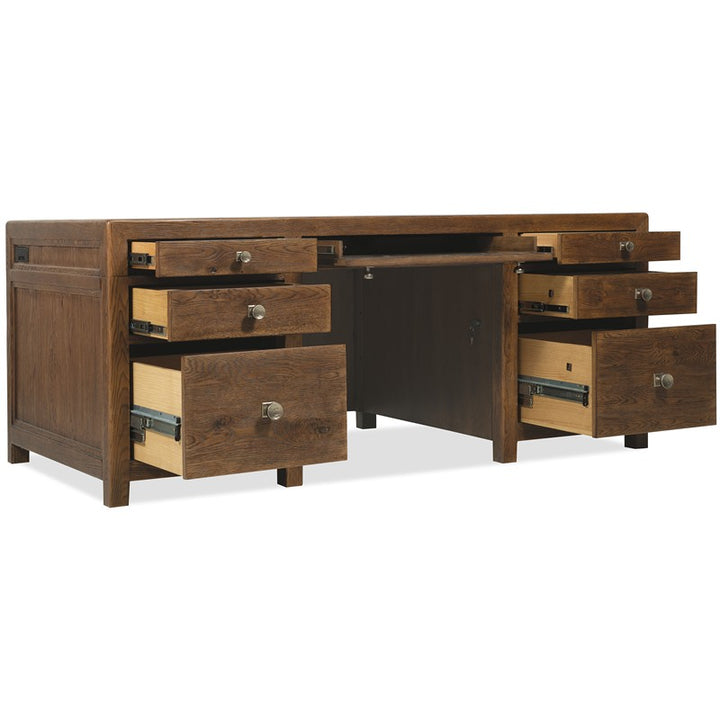Driftwood - Executive Desk - Medium Wood