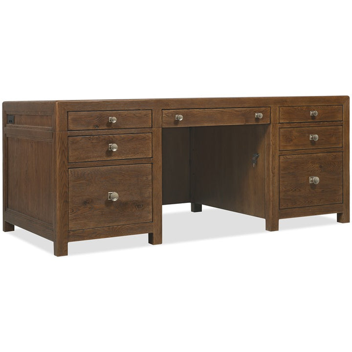 Driftwood - Executive Desk - Medium Wood