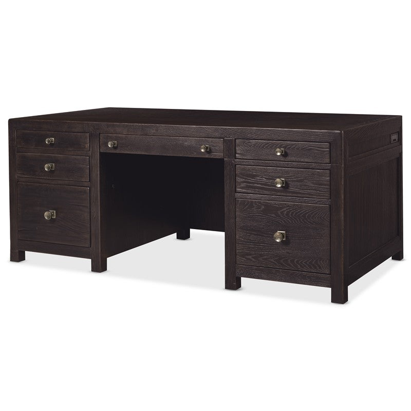 Driftwood - Executive Desk - Burnt Timber