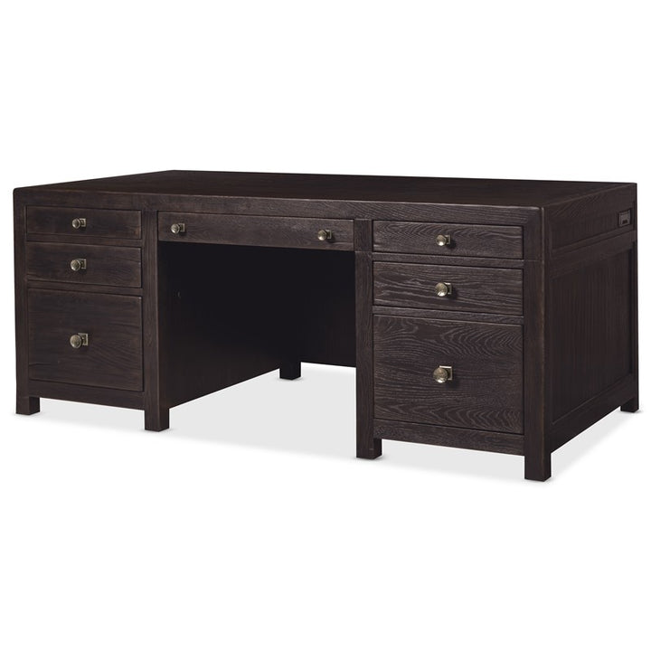 Driftwood - Executive Desk - Burnt Timber