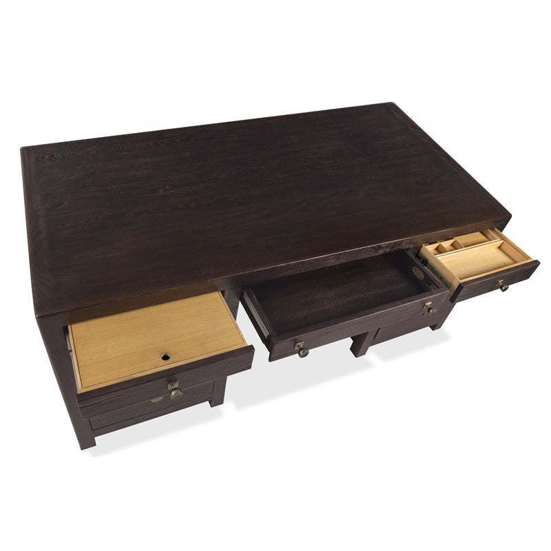 Driftwood - Executive Desk - Burnt Timber