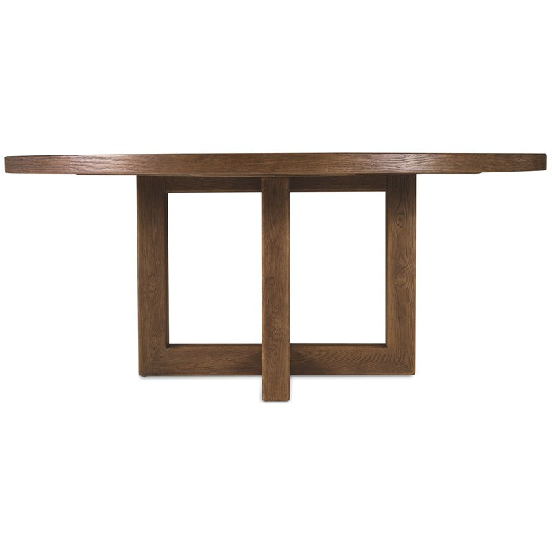 Driftwood - 72" Round Dining Table - Worn Saddle