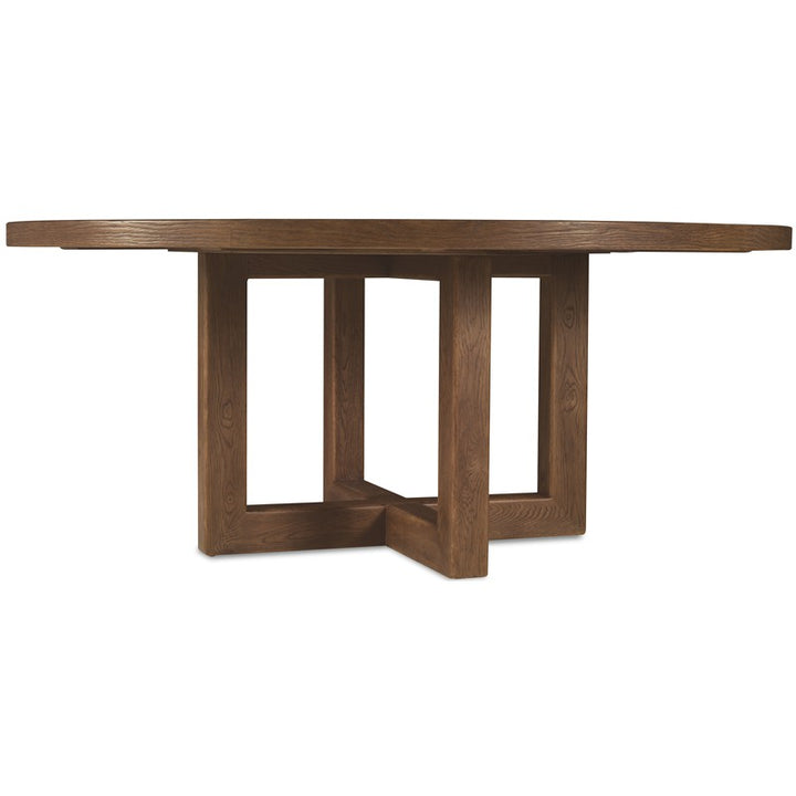 Driftwood - 72" Round Dining Table - Worn Saddle