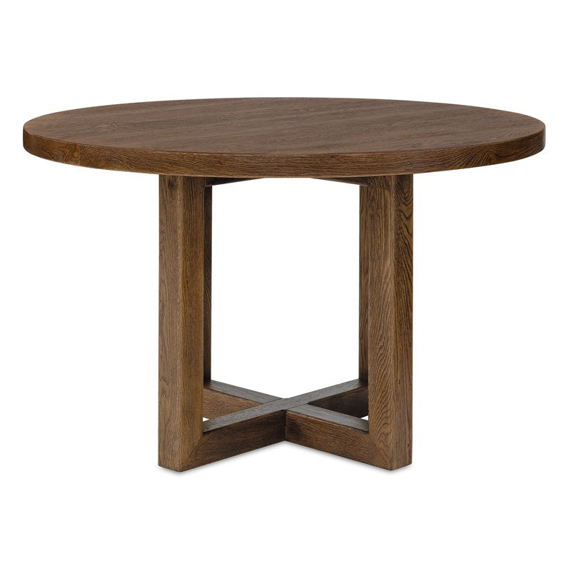 Driftwood - 48" Round Dining Table - Worn Saddle