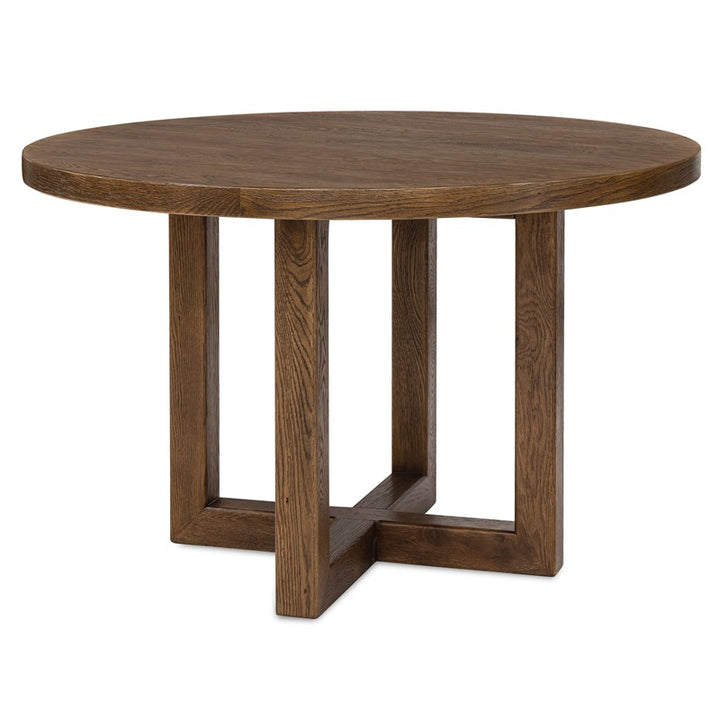 Driftwood - 48" Round Dining Table - Worn Saddle